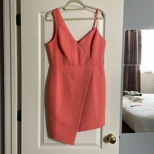 NWT BCBG Max Azria - Asymmetrical Coral Cocktail Dress - Size 12